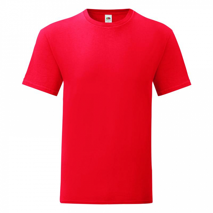 Fruit of the Loom ICONIC Τ Ανδρικό Διαφημιστικό T-shirt Κοντομάνικο 614300 - ΚΟΚΚΙΝΟ