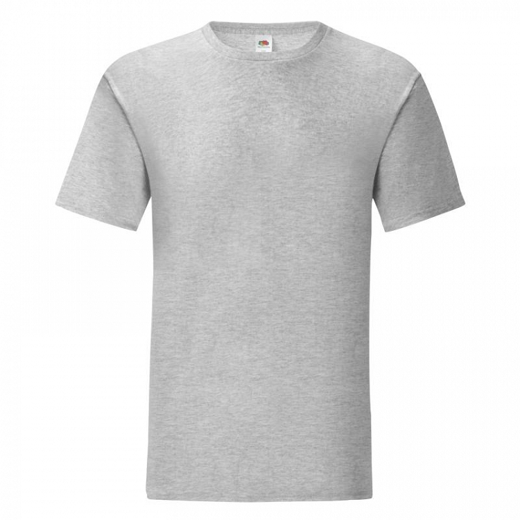 Fruit of the Loom ICONIC Τ Ανδρικό Διαφημιστικό T-shirt Κοντομάνικο 614300 - ΓΚΡΙ ΑΝΟΙΧΤΟ