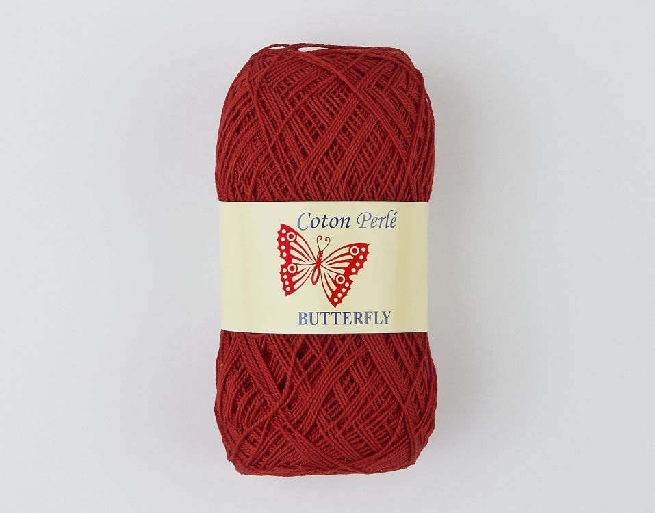 coton perle butterfly ART 90 petalouda - Κοκκινο του κρασιου