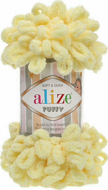 Alize Νήμα Πλεξίματος Συνθετικό Puffy 9m 100gr - Κιτρινο ανοιχτο - ONE SIZE