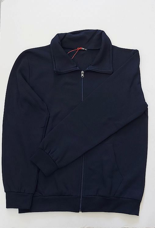 ζακετα φουτερ χωρις κουκουλα ελληνικης κατασκευης unisex - ΜΠΛΕ ΜΑΡΙΝ
