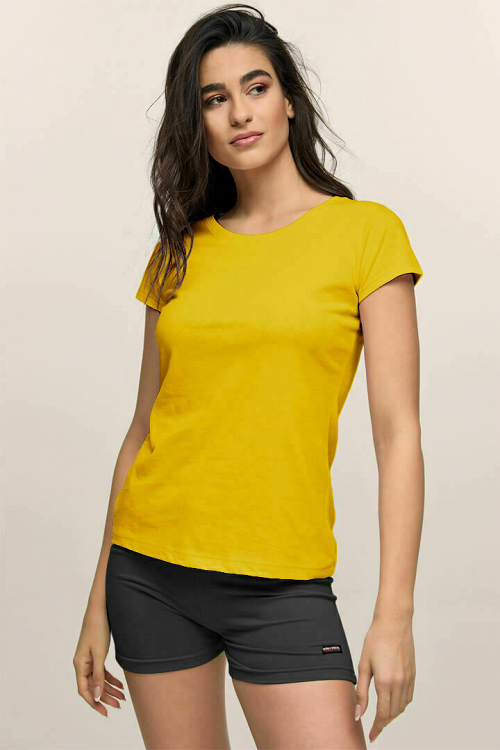 Bodymove Γυναικείο Αθλητικό T-shirt 814 - ΚΙΤΡΙΝΟ - L