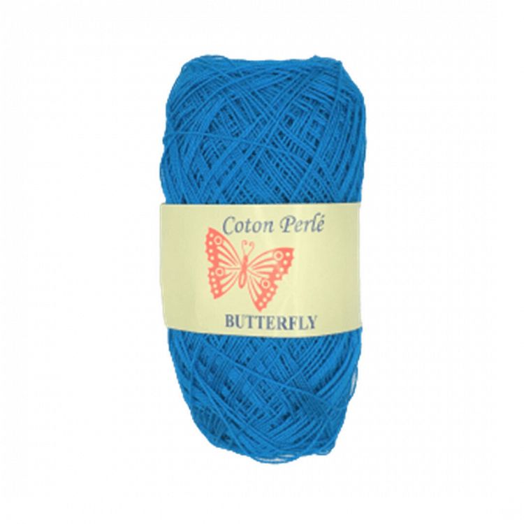 coton perle butterfly ART 90 petalouda - μπλε