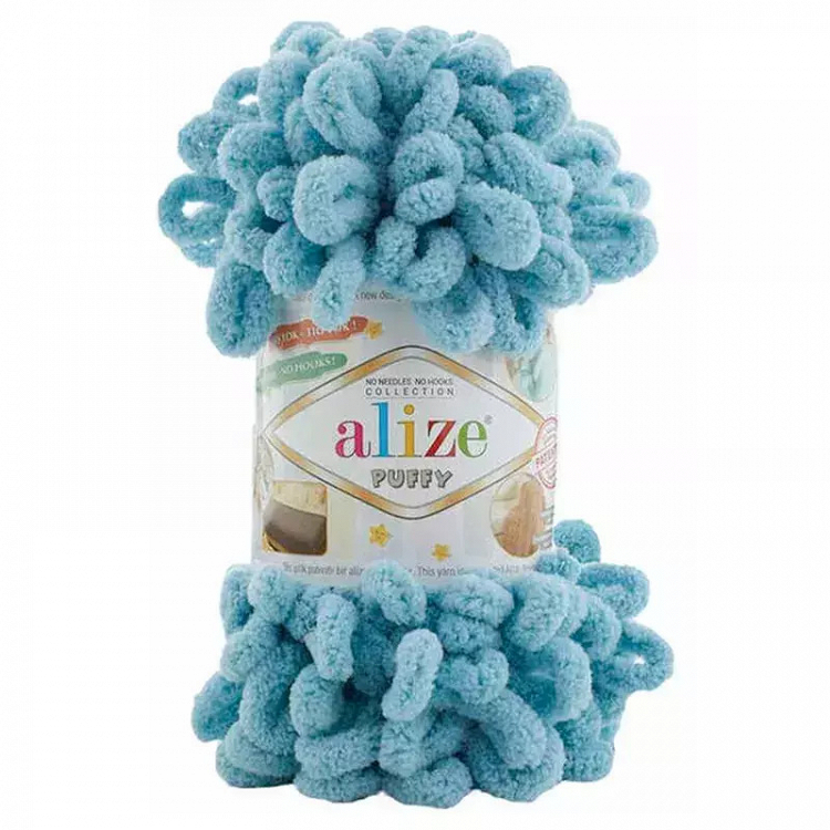 Alize Νήμα Πλεξίματος Συνθετικό Puffy 9m 100gr - Γαλαζιο - ONE SIZE