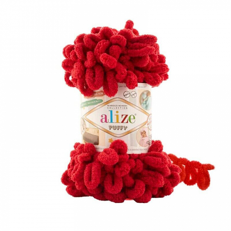 Alize Νήμα Πλεξίματος Συνθετικό Puffy 9m 100gr - κοκκινο σκουρο - ONE SIZE