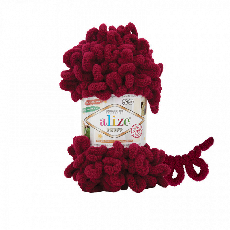 Alize Νήμα Πλεξίματος Συνθετικό Puffy 9m 100gr - μπορντο - ONE SIZE