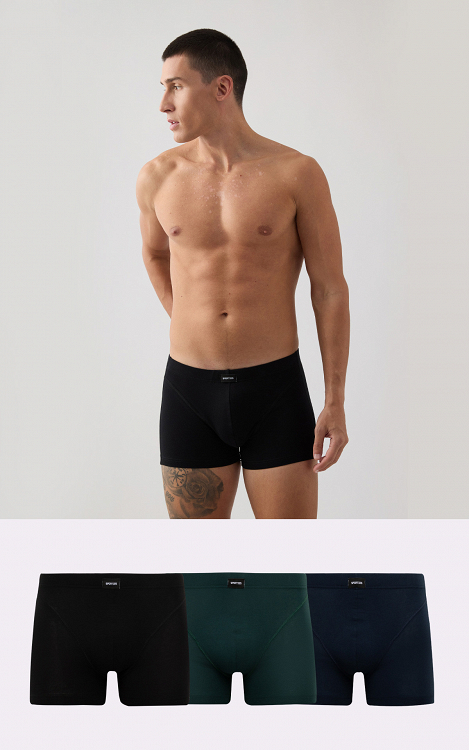 Minerva 90-23026 Ανδρικά Boxer Μονόχρωμα 3Pack - navy-pine-black