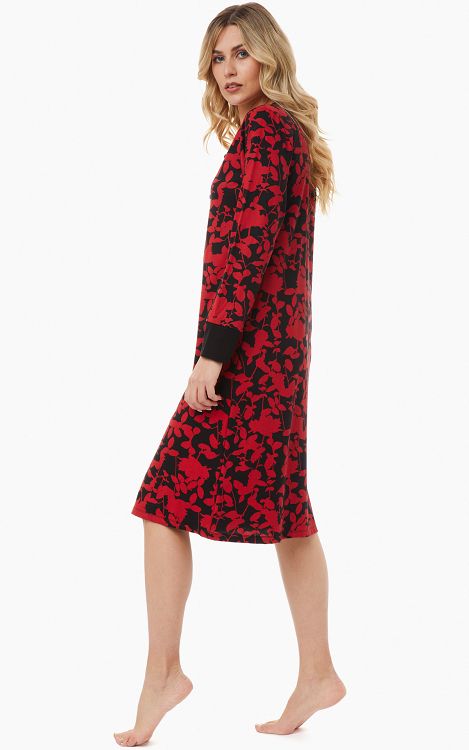 Floral / Dots Γυναικεία Νυχτικιά με πατιλέτα minerva 52061 - ΚΟΚΚΙΝΟ