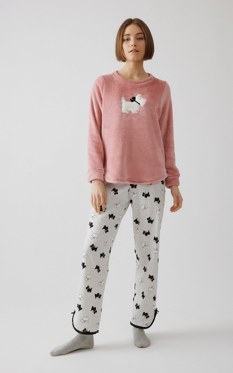 Terrier Fleece Top Women's Pyjama Set 62507 minerva