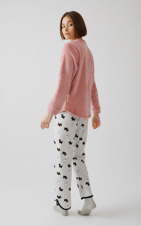 Terrier Fleece Top Women's Pyjama Set 62507 minerva