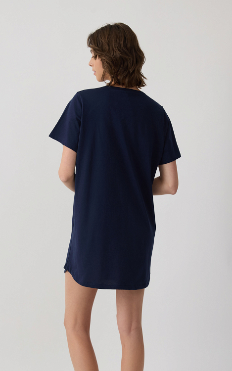 Μονόχρωμο Γυναικείο Boyfriend T-shirt Dress με Τύπωμα 53246 minerva