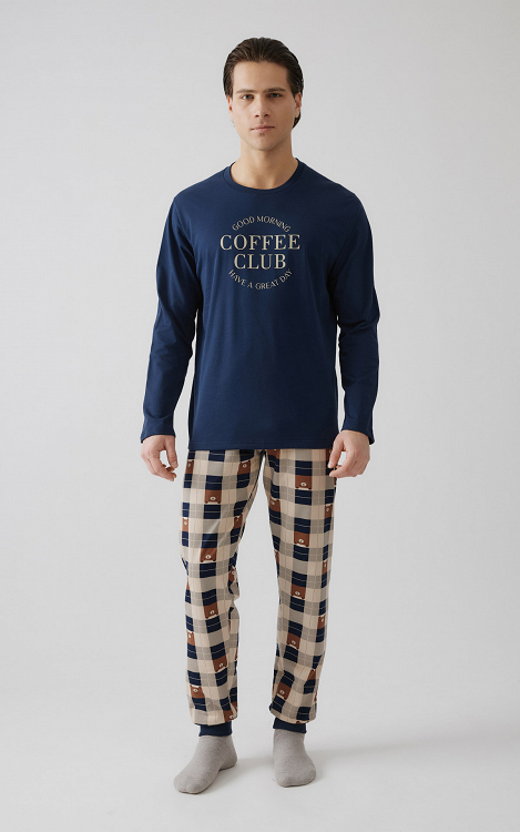 Printed Sweat Coffee Ανδρική Πυτζάμα 71266 minerva