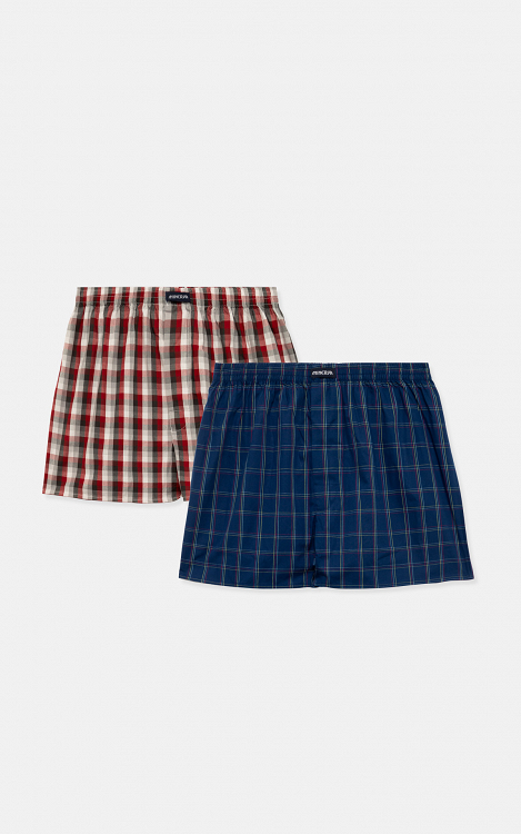 Minerva 90-23074 Ανδρικά Boxer 2Pack - bordeaux-blue lime - M