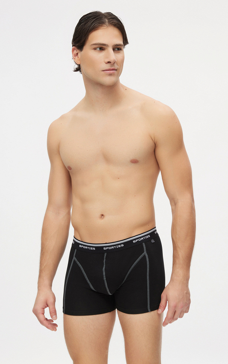 Minerva Ανδρικά Boxer Μαύρο / Γκρι Μονόχρωμα 2Pack 29411