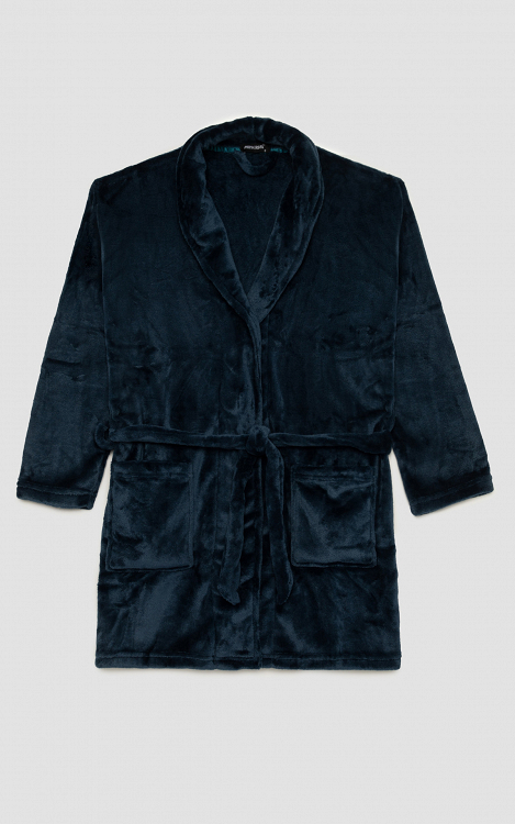 Fleece Uni Ανδρική Μονόχρωμη Ρόμπα 71308 minerva - πετρολ