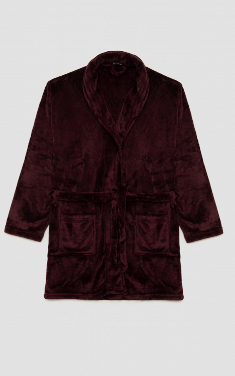 Fleece Uni Ανδρική Μονόχρωμη Ρόμπα 71308 minerva - Δαμασκηνί