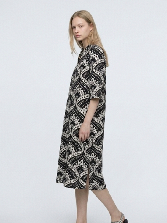 γυναικειο ημικοντο φορεμα με κουμπια 26081 billys fashion