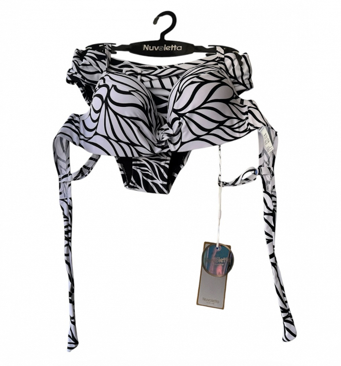 γυναικειο μπικινι σετ μαγιο 67670 nuvoletta swimswear - ασπρομαυρο
