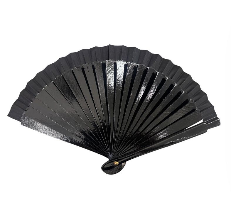Βεντάλια ξύλινη μονόχρωμη 16cm 11266 - ΜΑΥΡΟ - ONE SIZE