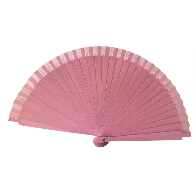 Βεντάλια ξύλινη μονόχρωμη 19cm 9075 - ΡΟΖ - ONE SIZE