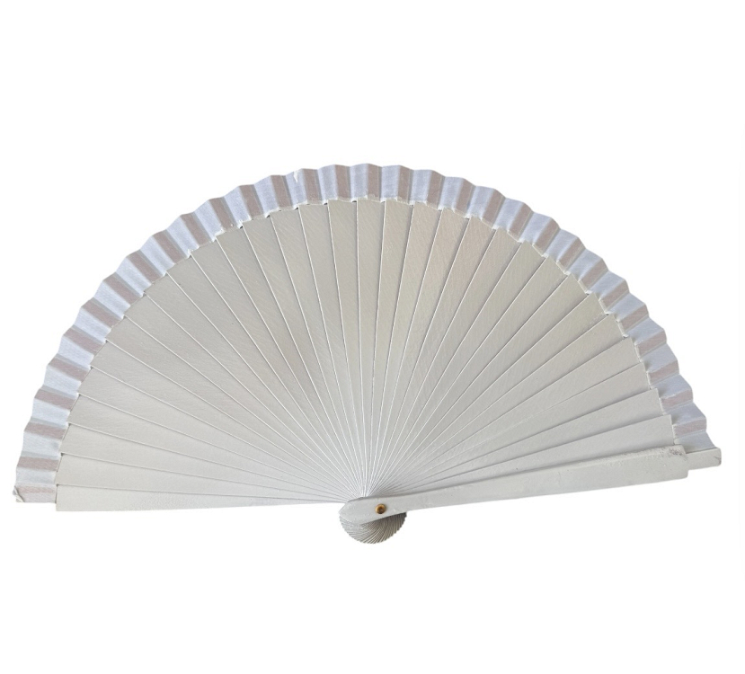 Βεντάλια ξύλινη μονόχρωμη 19cm 9075 - ΛΕΥΚΟ - ONE SIZE