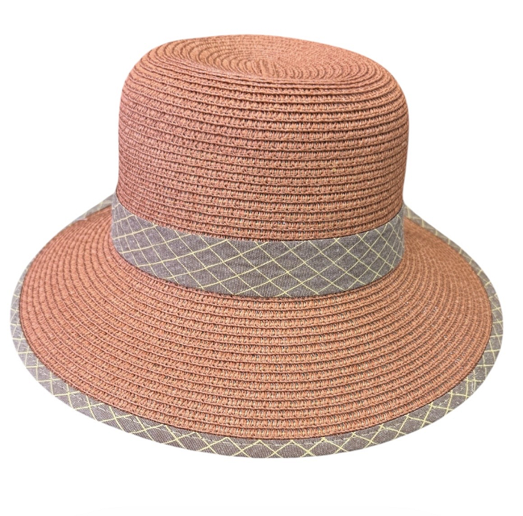 γυναικειο ψαθινο καπελο 19047 denia accessories - κεραμιδι - ONE SIZE