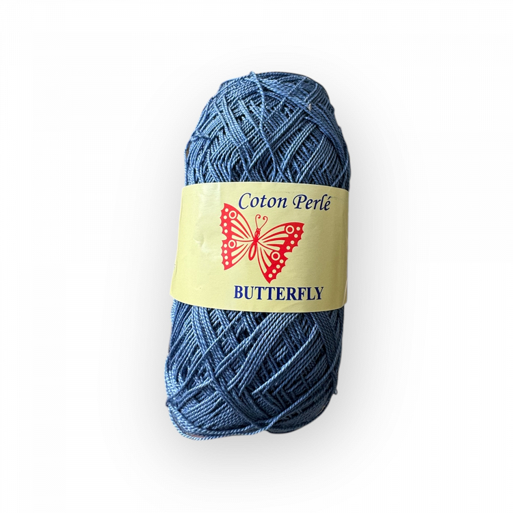 coton perle butterfly ART 90 petalouda - μπλε ραφ