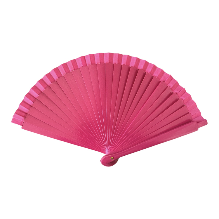 Βεντάλια ξύλινη μονόχρωμη 19cm 9075 - ΦΟΥΞΙΑ - ONE SIZE