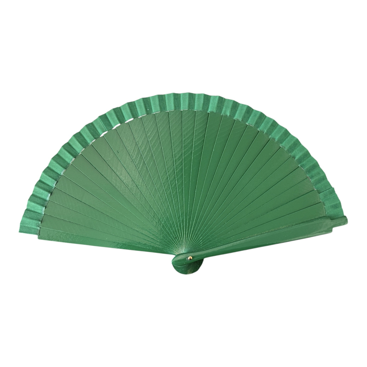 Βεντάλια ξύλινη μονόχρωμη 19cm 9075 - ΠΡΑΣΙΝΟ - ONE SIZE