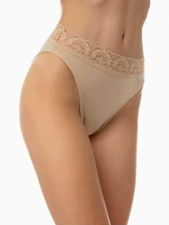 Minerva Βαμβακερά Ψηλόμεσα Γυναικεία Brazil 2Pack με Δαντέλα 89892 - ΜΠΕΖ