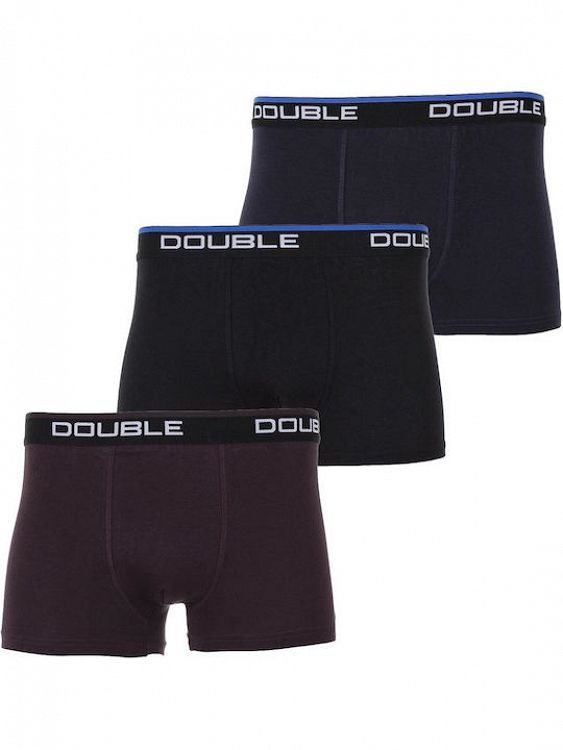 Double Ανδρικά Μποξεράκια Μαύρο / Μπλε / Μπορντό 3Pack mb2
