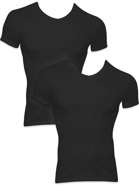 Minerva 90-11042 Ανδρικές Φανέλες Κοντομάνικες 2Pack - ΜΑΥΡΟ