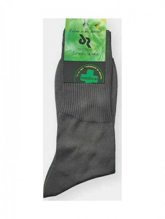 Douros Socks 210 Ανδρικές Μονόχρωμες Κάλτσες χωρις λαστιχο - Γκρι