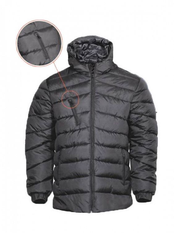 Fageo unisex Μπουφάν Εργασίας με Κουκούλα Μαύρο 071
