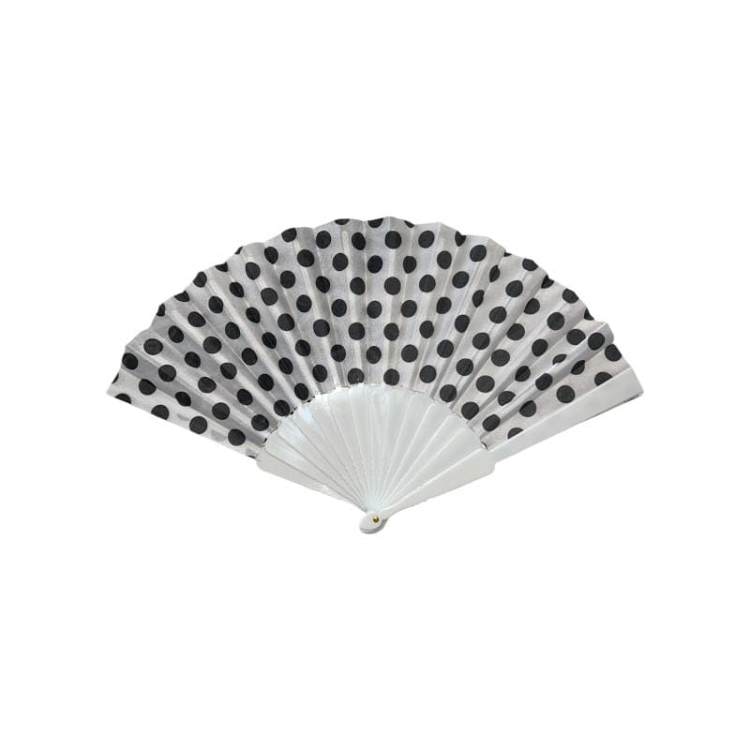 Βεντάλια πλαστική πουά 23cm 11219 - ΛΕΥΚΟ - ONE SIZE