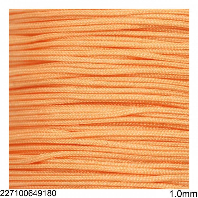 Μακραμε γορδονι jade 1mm 10μετρα - πορτοκαλι ανοιχτο - 10μετρα