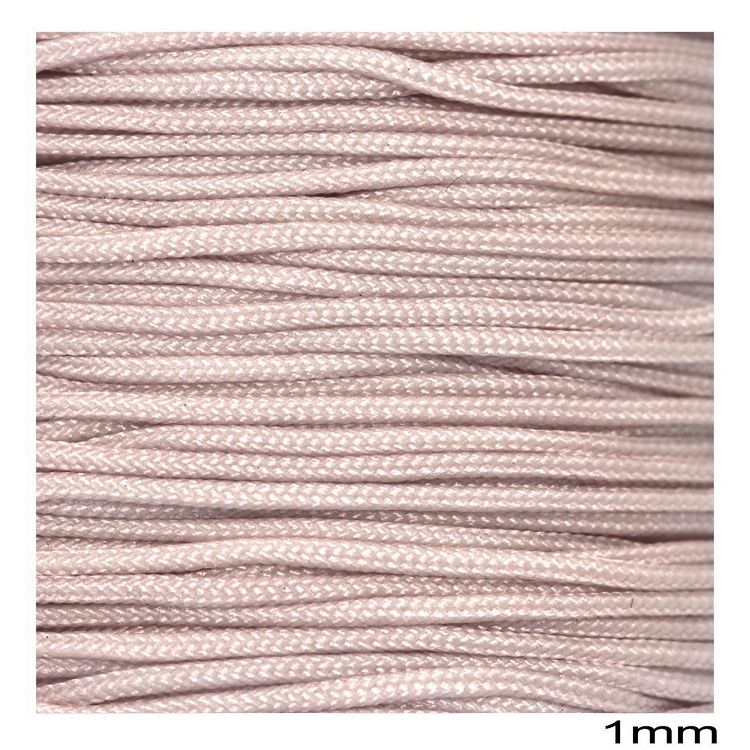 Μακραμε γορδονι jade 1mm 10μετρα - ροζ powder - 10μετρα