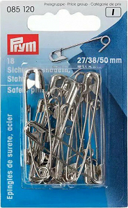 Prym Παραμάνες Διάφορα Μεγέθη Ασημί (27/38/50χιλ) 18τμχ 085120