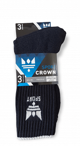 καλτσες sport crown μαυρη πετσετε sport crown 3 τεμαχια