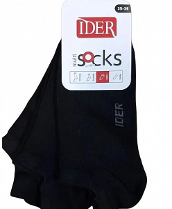 3-PACK UNISEX LOW-CUT COTTON SOCKS PLAIN 21403 IDER