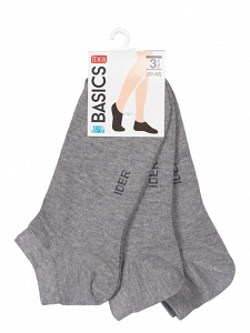 3-PACK UNISEX LOW-CUT COTTON SOCKS PLAIN 21403 IDER