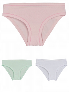 3-PACK BASICS GIRL ELASTIC COTTON KNICKER PLAIN 3103 ider