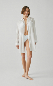 Γυναικείο Oversized Βαμβακερό Μακρυμάνικο Πουκάμισο 52585 minerva