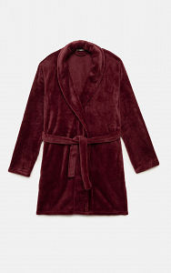 Μονόχρωμη Fleece Γυναικεία Ρόμπα 53080 minerva