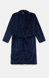 Μονόχρωμη Fleece Μακριά Γυναικεία Ρόμπα 53081 minerva