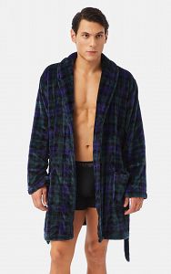 Καρό Fleece Ανδρική Ρόμπα 71141