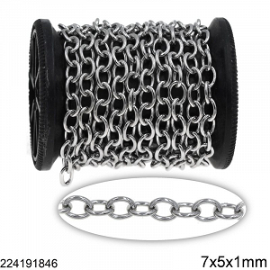 Αλυσίδα Ατσάλινη Κρίκος Οβάλ Κολλητή 7x5x1mm 224191846