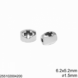 Casting Barrel Bead with Cross 6.2x5.2mm 255102004
