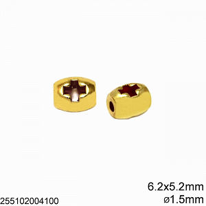 Casting Barrel Bead with Cross 6.2x5.2mm 255102004