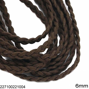Suede Flat Cord Braided 6mm 227100221